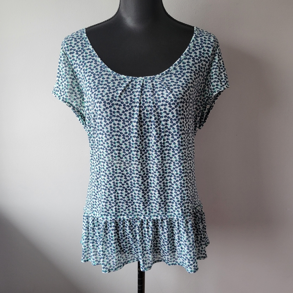 Reitmans Mesh Cherry Blouse sz M